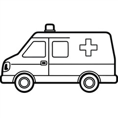 Fototapeta premium ambulance car isolated on white