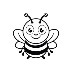 funny bee coloring for kids cartoon