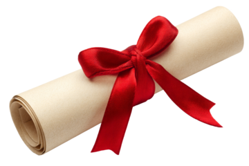 Certificate Scroll with Red Ribbon