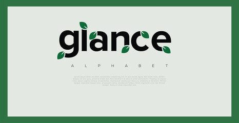 Glance Minimal luxury font alphabet logo. Vector illustration