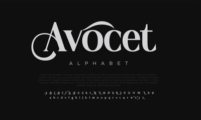 Avocet elegant Font. Luxurious Glamour Exclusive Regular Font. Uppercase Lowercase and Number. Minimal Fashion Design