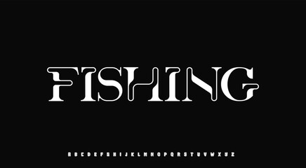 Fishing Luxury font alphabet logo. Typography beautiful fashion elegant classic letters serif italic fonts decorative wedding vintage blossom logos. vector illustration