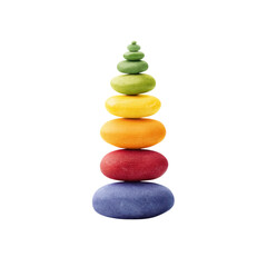 Stack of colorful stones in balance. Concept of zen, harmony, balance, and meditation.
