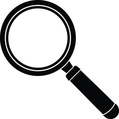 Magnifying Glass Silhouette Vector Icon – Search and Zoom Symbol Design