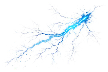 Fototapeta premium blue electric shock on transparent white background PNG