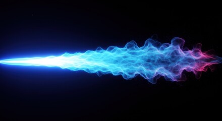 Abstract Digital Art:  Neon Blue and Pink Energy Stream, Glowing Wave Abstract Background, Futuristic Design
