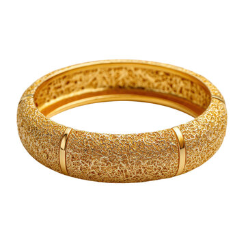 Elegant gold bangle bracelet with intricate detailing. Jewelry fashion accessory.