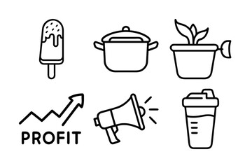 garden tools icon set
