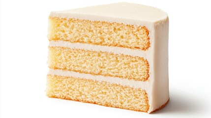 Fototapeta premium Three Layered Vanilla Cake Slice
