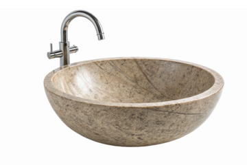 Elegant Natural Stone Bathroom Sink with Modern Faucet for Stylish Home Decor