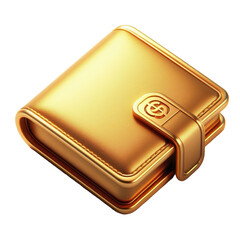 A golden, wallet-shaped icon with a transparent background.
