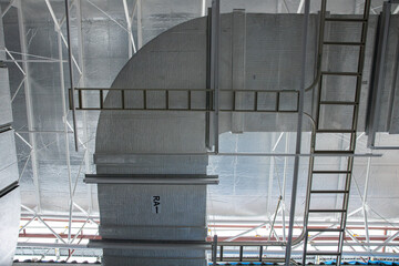 Obraz premium Industrial HVAC duct system in large building