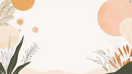 Abstract botanical background with earthy tones