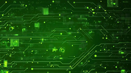 Abstract Circuit Board with Data Icons