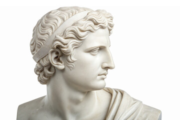 Elegant Classical Sculpture of a Young Man with Detailed Facial Features and Traditional Headband