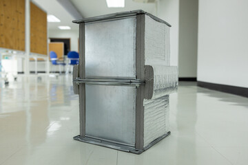 Different types of ventilation duct work in engineering laboratories