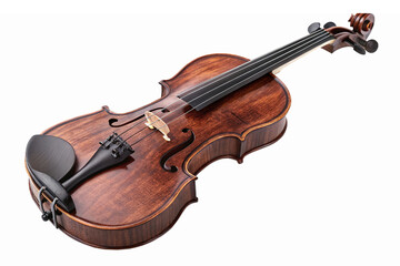 Fototapeta premium Detailed Realistic Wooden Violin with Beautiful Craftsmanship and Rich Color Tonality