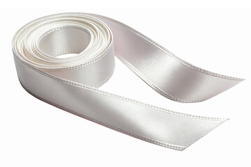 Elegant White Satin Ribbon Coil for Crafting Gift Wrapping and Decorative Projects