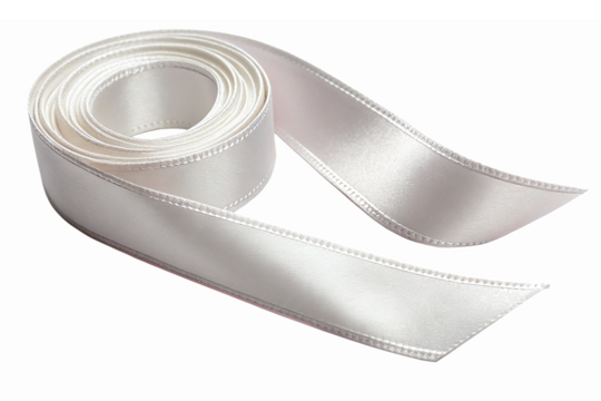 Elegant White Satin Ribbon Coil for Crafting Gift Wrapping and Decorative Projects