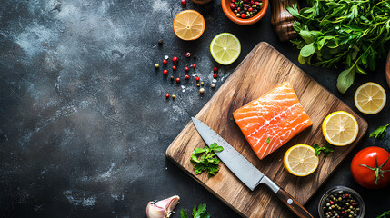 Fresh fish on a chopping board