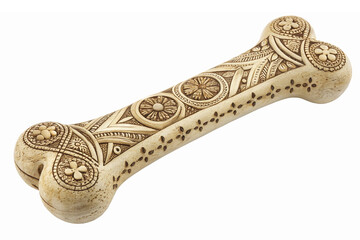 Decorative Carved Bone Dog Chew Toy with Elegant Floral Patterns for Pet Play and Training