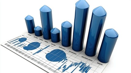 Business graph illustration showing growth