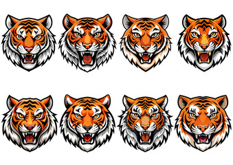 "Fierce Tiger Head Vector Logo Collection"