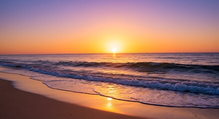 Fototapeta premium Sunrise Serenade: Coastal Dawn AI Generated