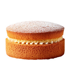 Victoria sponge cake with cream filling and dusted with icing sugar. Delicious dessert for tea time or celebration.