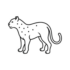 jaguar line art illustration on white background