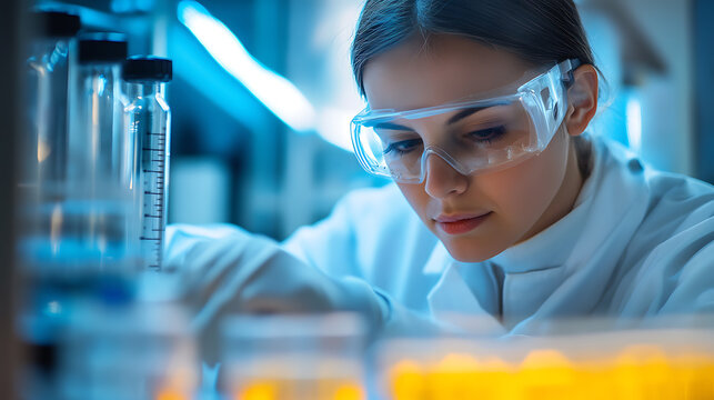 A nanotechnologist developing nanosensors for environmental monitoring, advanced lab with real-time sensor testing and air quality analysis, Scientific style