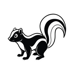 Fototapeta premium skunk line art illustration on white background