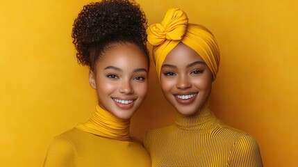 Two Friends in Vibrant Yellow Fashion