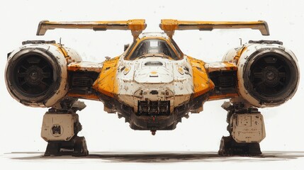 Sci-Fi Starship:  A Detailed Render of a Futuristic Spaceship