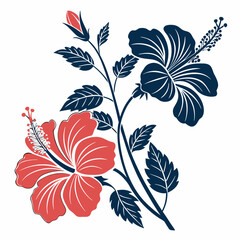hibiscus flower silhouette vector illustration