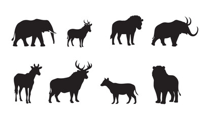 Obraz premium Detailed Wildlife Silhouettes Ideal for Decorative Projects