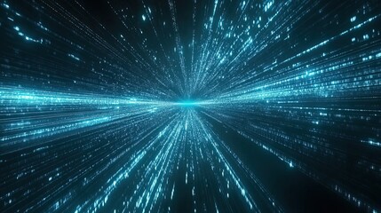 Naklejka premium Digital data stream tunnel effect