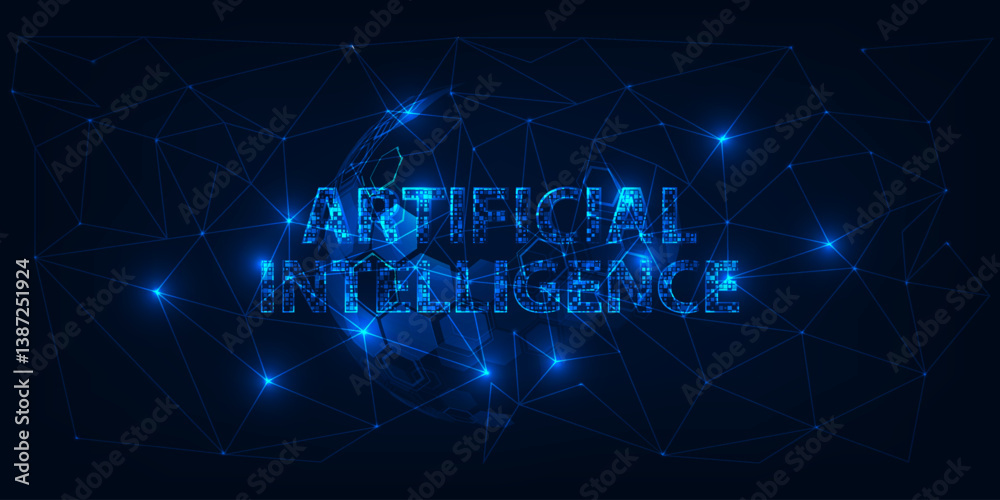 Wall mural artificial intelligence futuristic technology background.vector illustrations.