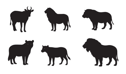 Vibrant Animal Silhouettes Showcasing Nature's Variety

