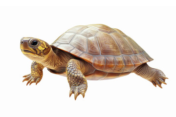 Obraz premium Realistic Turtle Illustration with Detailed Shell Texture on Transparent Background