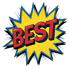 Fototapeta premium Best , comic speech bubble, pop art explosion, comic book explosion