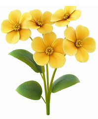 Fototapeta premium Vibrant Yellow Blossoms with Green Leaves for Spring and Summer Floral Designs