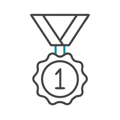 Medal Icon Representing First Place or Excellence Icon Design