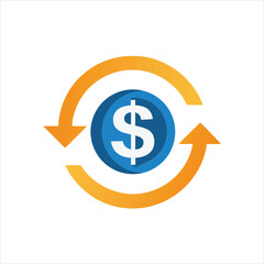 Dollar currency exchange with arrows