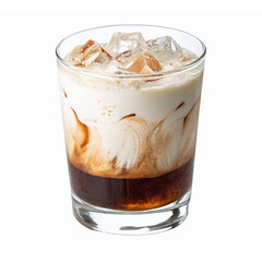 Iced Coffee Cocktail with Cream and Ice in a Glass for Refreshing Beverage Ideas