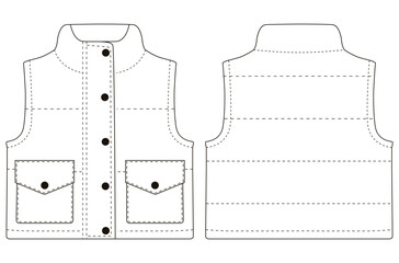 Kids Baby Girl down vest jacket Vector illustration design © GD TAWHIDUL