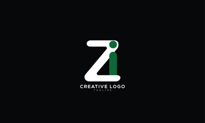 ZI IZ Abstract initial monogram letter alphabet logo design