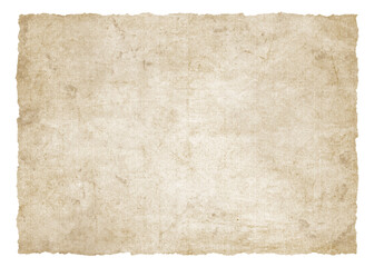 Vintage antique paper background texture with torn jagged edges. Old worn ripped parchment