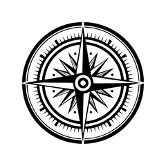 Modern Compass Icon Isolated on Background – Vector Illustration
