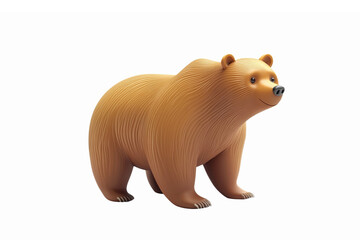 Fototapeta premium Realistic 3D Bear Illustration with Textured Fur and Friendly Expression for Wildlife Designs